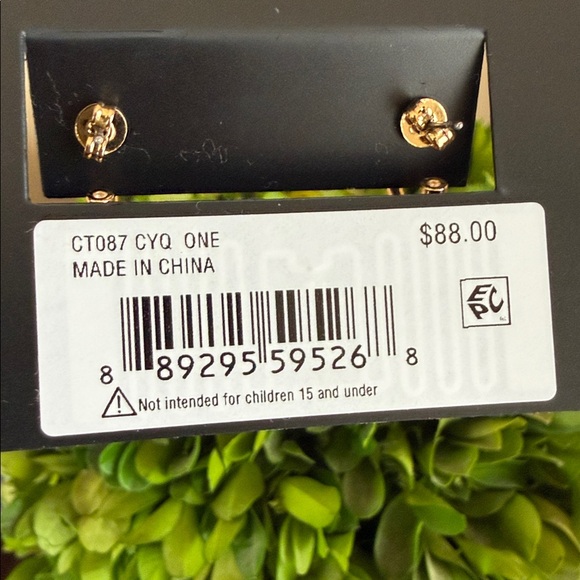 COACH CT087 🍋LEMON🍋 CHARM HUGGIE EARRINGS 🌟NWT🌟 - Picture 12 of 15